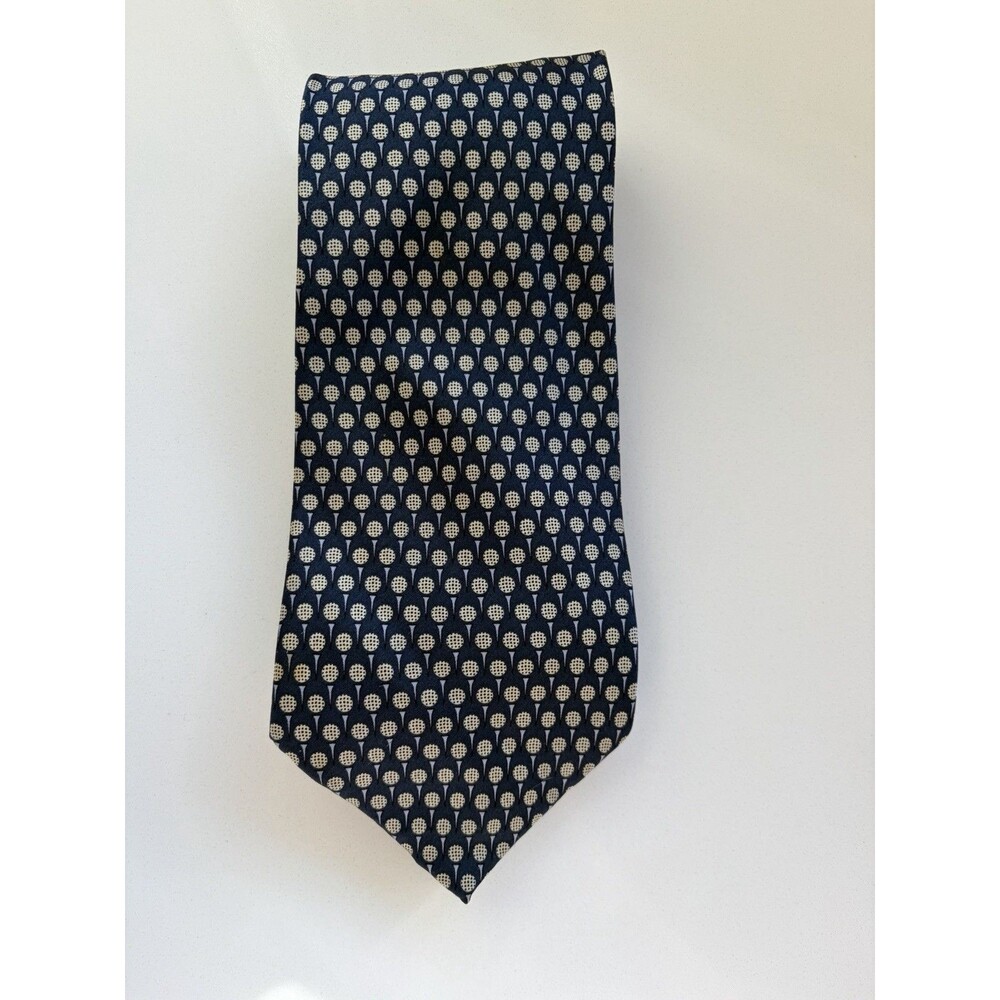 Stonehenge Necktie Men Navy Blue Novelty Golf Motif